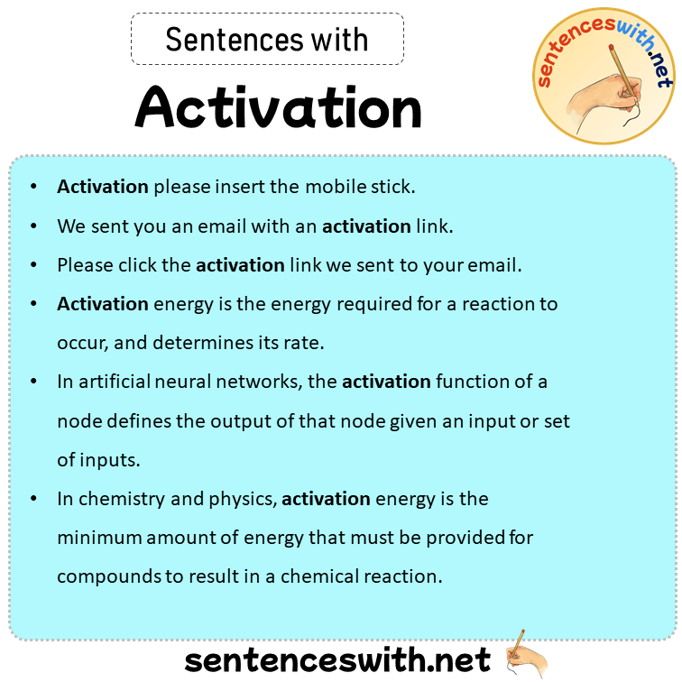 Sentences with Activation, Sentences about Activation