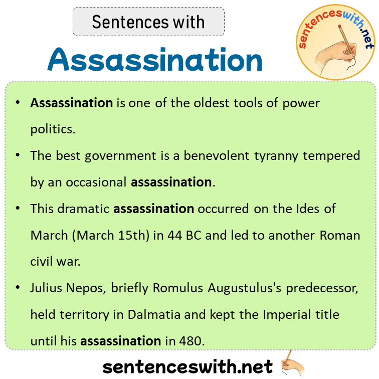 Sentences with Assassination, Sentences about Assassination