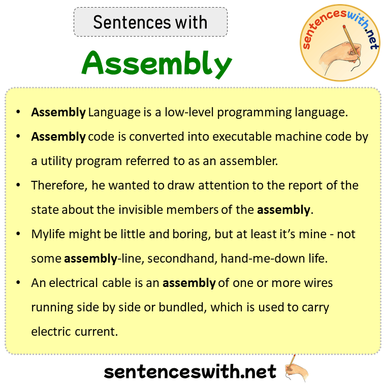 Sentences with Assembly, Sentences about Assembly