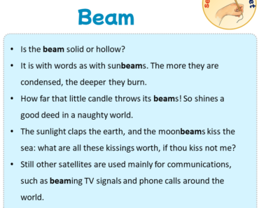 Sentences with Beam, Sentences about Beam