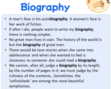 Sentences with Biography, Sentences about Biography