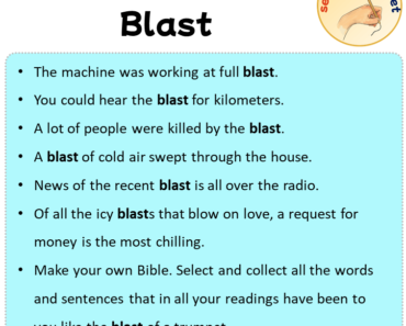 Sentences with Blast, Sentences about Blast