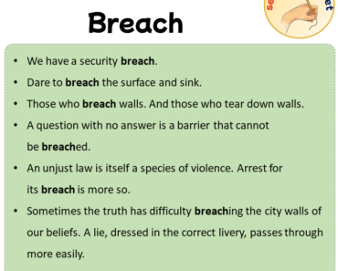 Sentences with Breach, Sentences about Breach