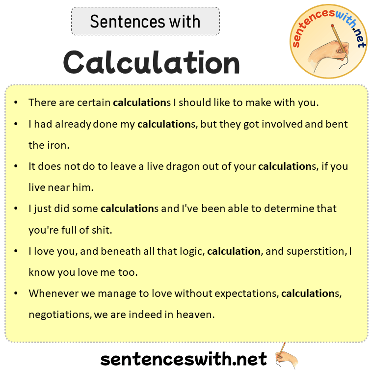 Sentences with Calculation, Sentences about Calculation