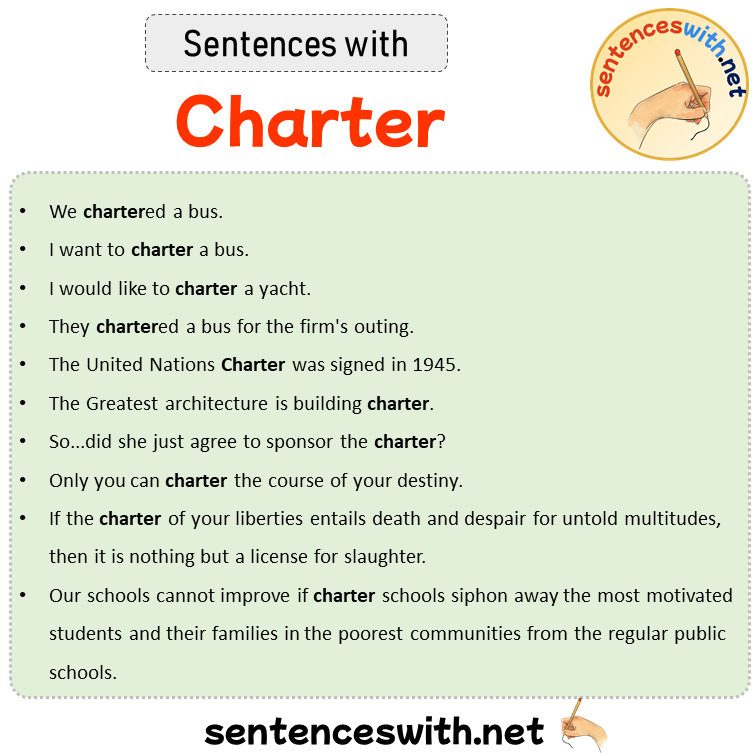 Sentences with Charter, Sentences about Charter