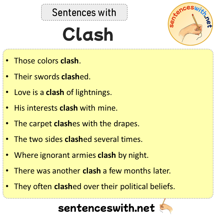 Sentences with Clash, Sentences about Clash