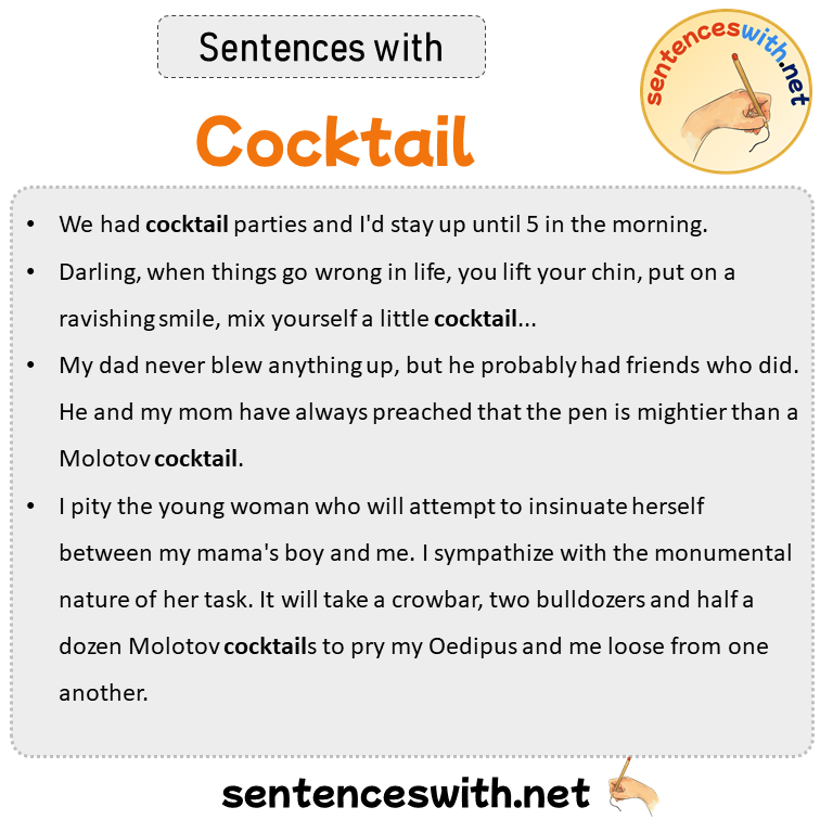 Sentences with Cocktail, Sentences about Cocktail