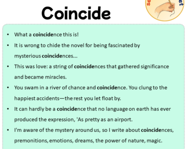 Sentences with Coincide, Sentences about Coincide