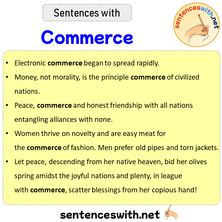 Sentences with Commerce, Sentences about Commerce