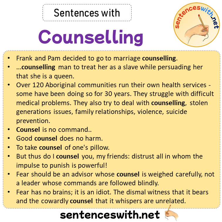 Sentences with Counselling, Sentences about Counselling