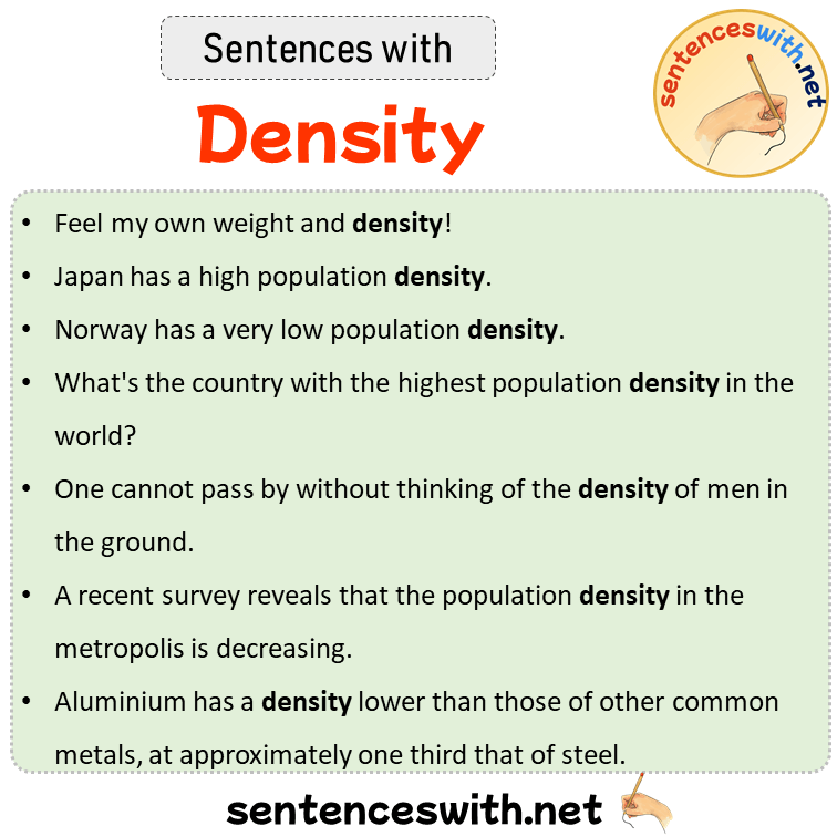 Sentences with Density, Sentences about Density