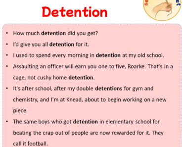 Sentences with Detention, Sentences about Detention