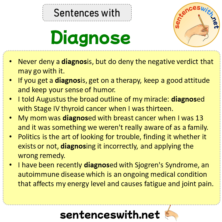 Sentences with Diagnose, Sentences about Diagnose