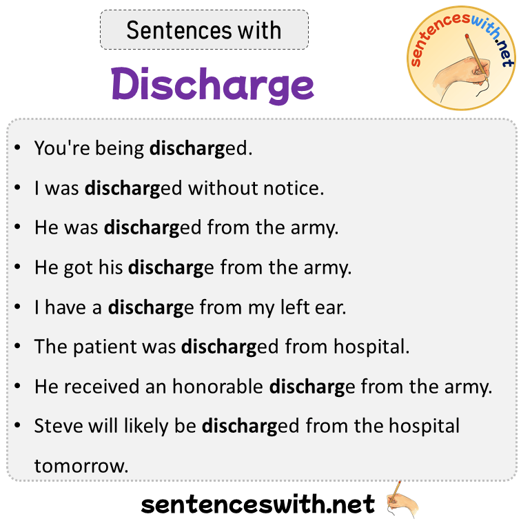Sentences with Discharge, Sentences about Discharge