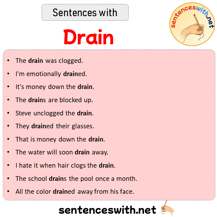 Sentences with Drain, Sentences about Drain