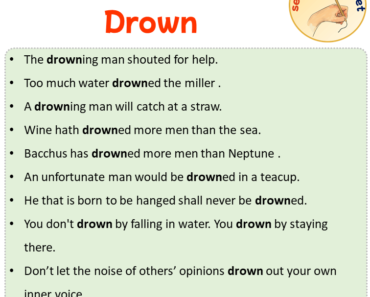Sentences with Drown, Sentences about Drown