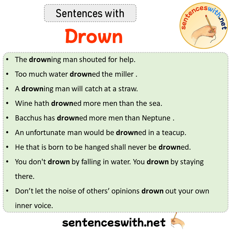 Sentences with Drown, Sentences about Drown