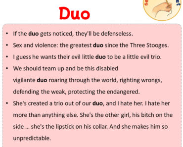 Sentences with Duo, Sentences about Duo