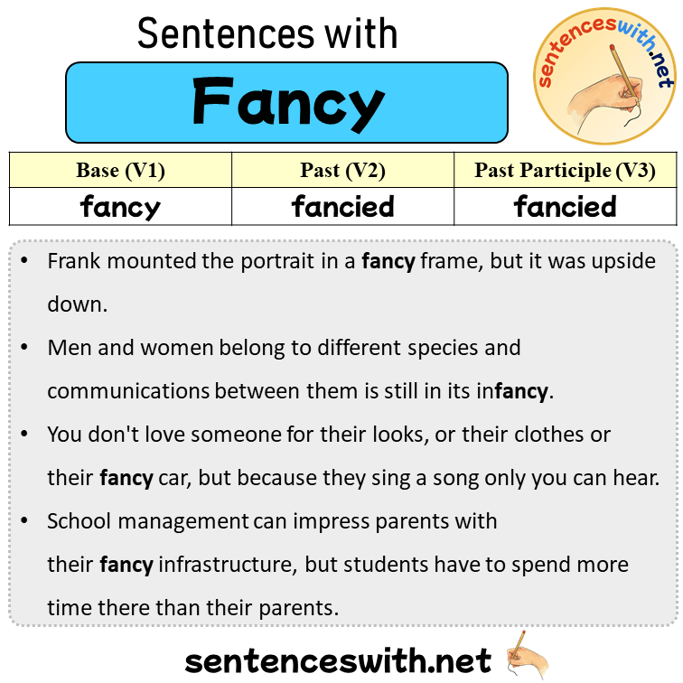 Sentences with Fancy, Past and Past Participle Form Of Fancy V1 V2 V3