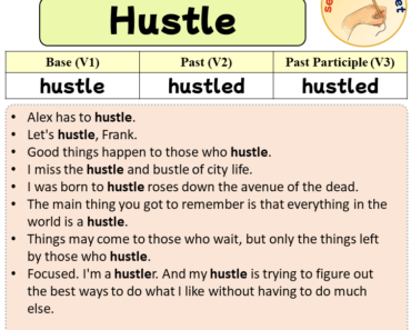 Sentences with Hustle, Past and Past Participle Form Of Hustle V1 V2 V3
