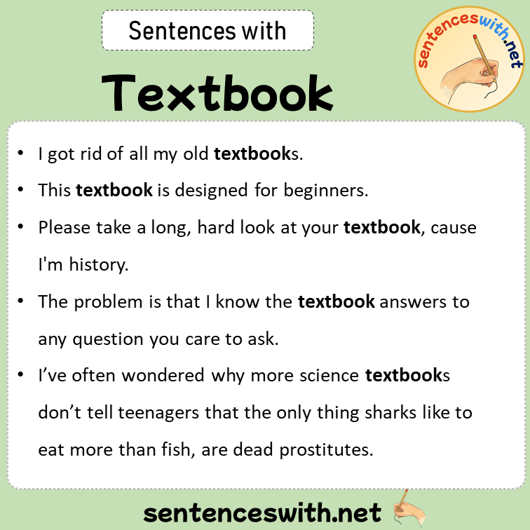 Sentences with Textbook, Sentences about Textbook