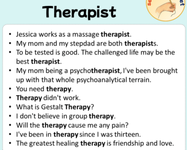 Sentences with Therapist, Sentences about Therapist