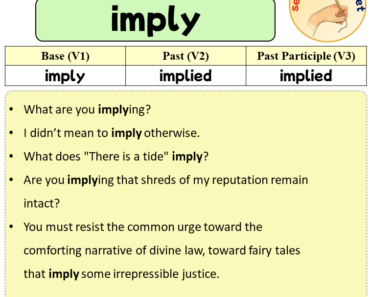 Sentences with imply, Past and Past Participle Form Of imply V1 V2 V3